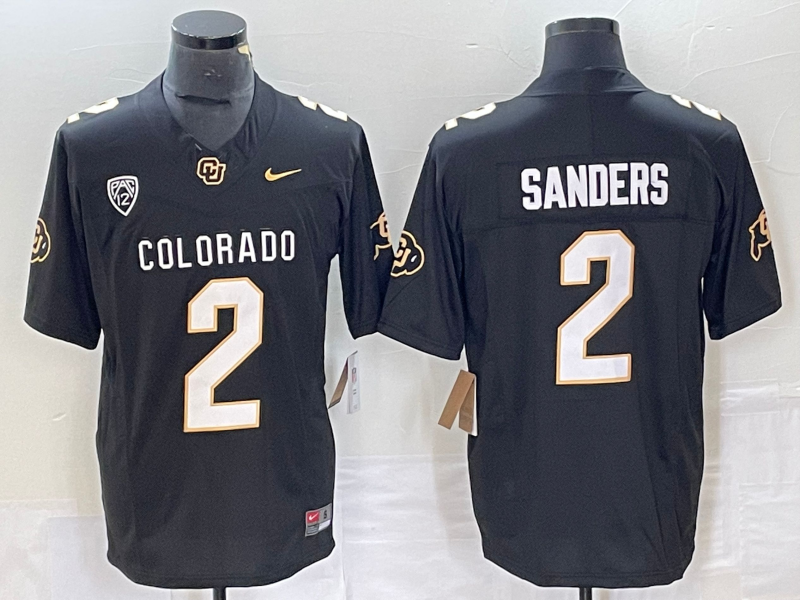Men's Colorado Buffaloes Shedeur Sanders Black Game Jersey