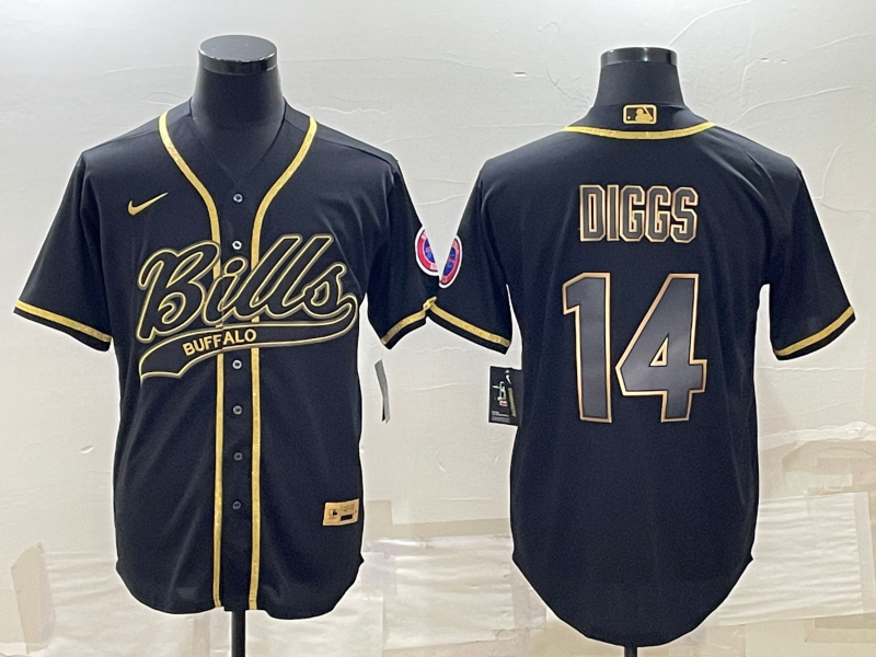 Men's Buffalo Bills Stefon Diggs Black Game Jersey Joint Edition