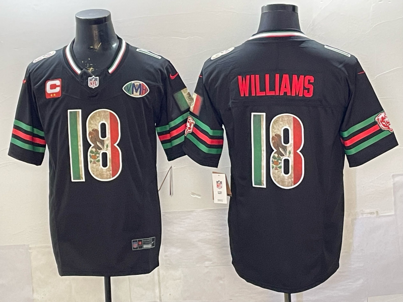 Men's Chicago Bears Caleb Williams #18 Black Game Team Jersey