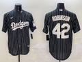 Men's Los Angeles Dodgers Jackie Robinson #42 Black Alternate Limited Player Jersey