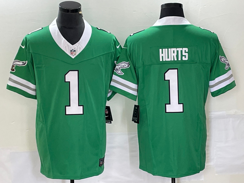 Men's Philadelphia Eagles Jalen Hurts Kelly Green Game Jersey