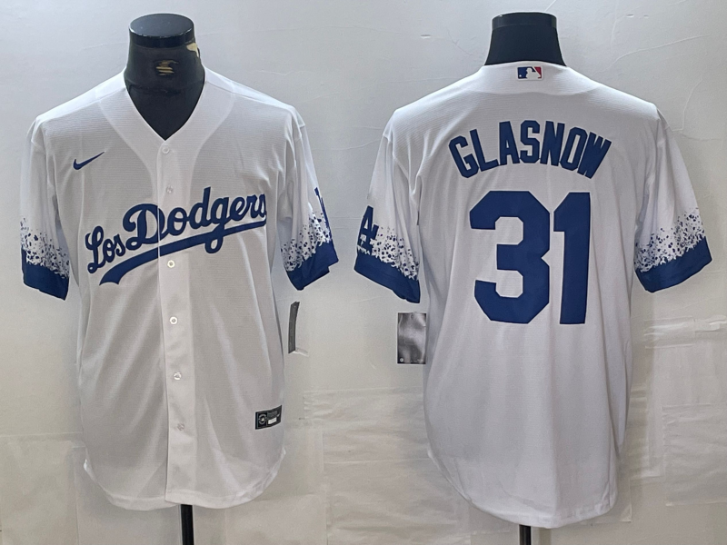 Men's Los Angeles Dodgers Tyler Glasnow #31 White Game Jersey1