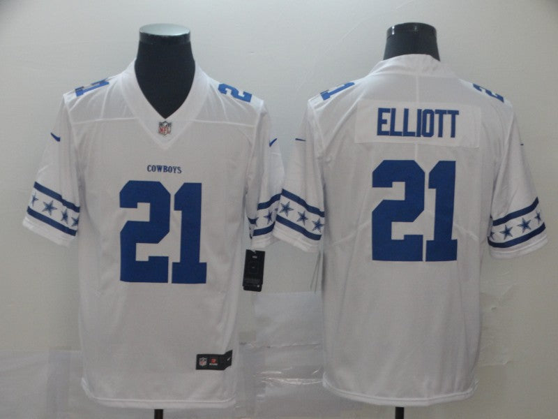 Men's Dallas Cowboys #21 Ezekiel Elliott White Game Player Jersey1