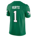 P.Eagles #1 Jalen Hurts Kelly Green Vapor F.U.S.E. Limited Jersey