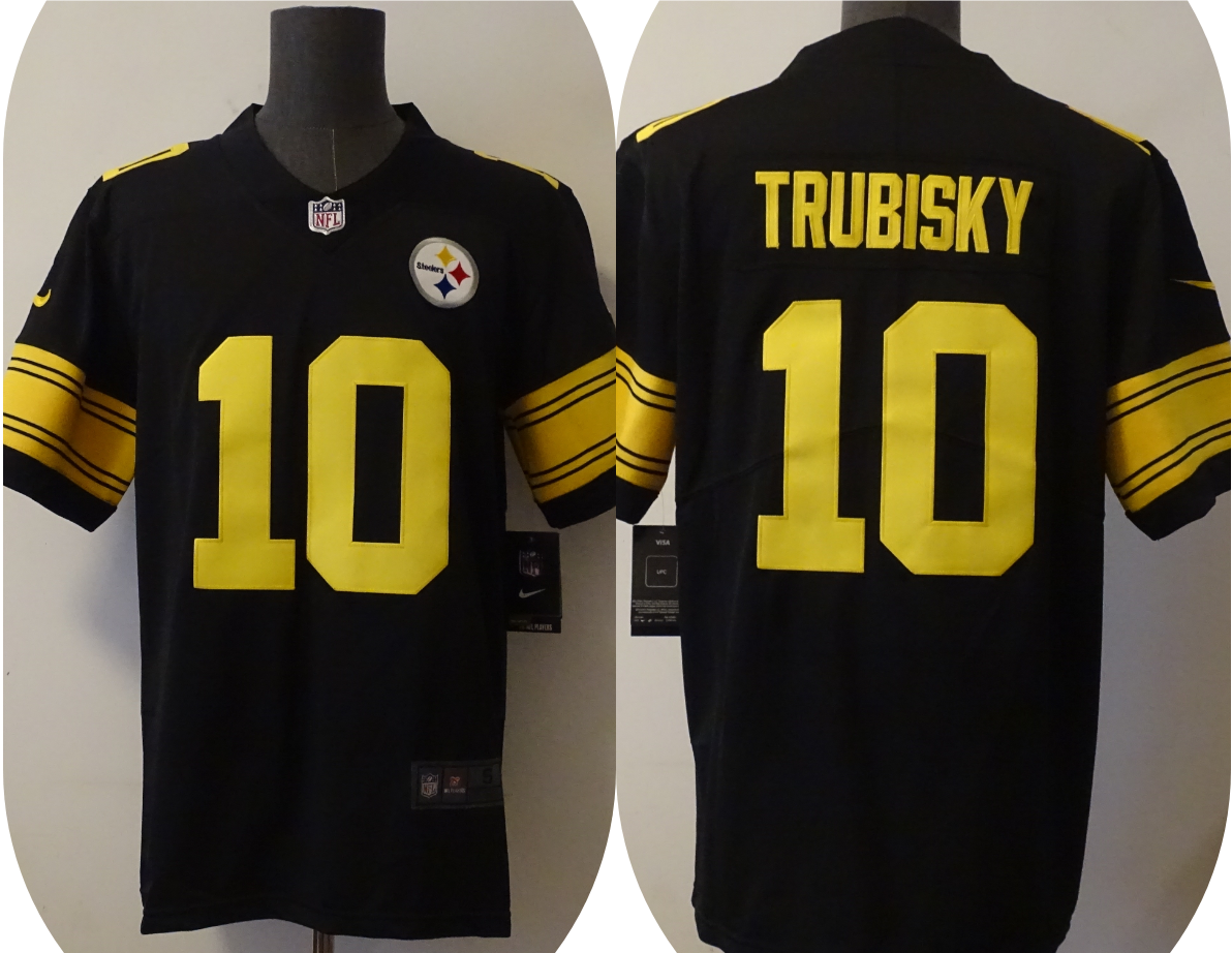 Men's Pittsburgh Steelers Mitchell Trubisky #10 Black Alternate Legend Jersey1