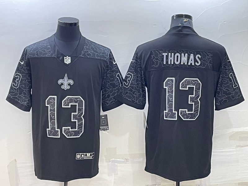 Men's New Orleans Saints Michael Thomas Black RFLCTV Limited Jersey