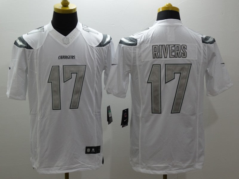 Men's Los Angeles Chargers Philip Rivers #17 White Player Game Jersey1