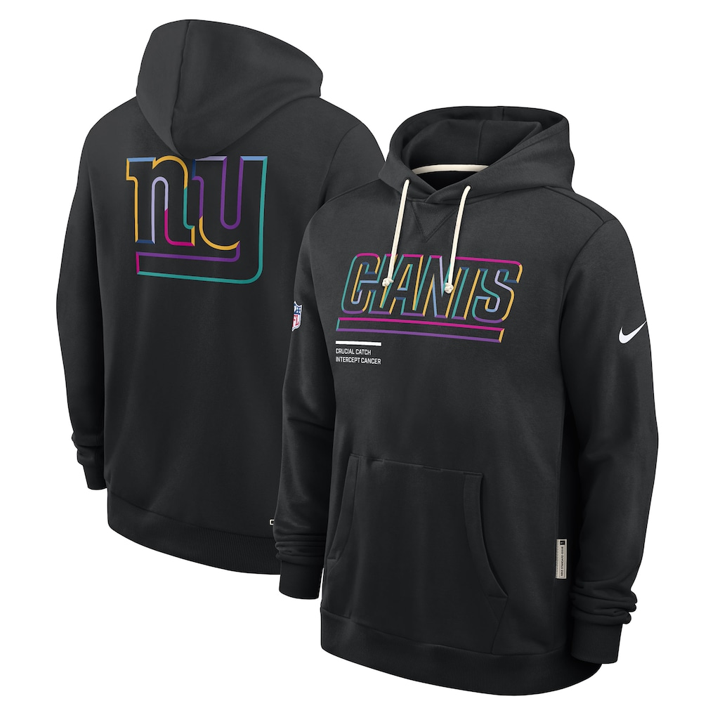 Men's New York Giants  Black 2025  Crucial Catch Sideline Standard Issue Dri-FIT Hoodie