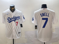 Men's Los Angeles Dodgers Blake Snell #7 White Replica Player Jersey1
