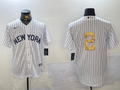 Men's New York Yankees Derek Jeter White Game Player Jersey
