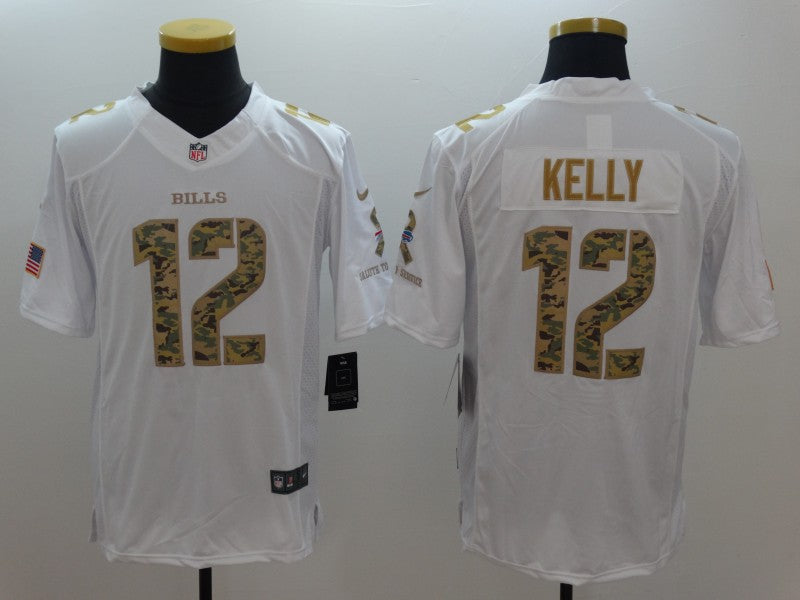 Men's Buffalo Bills Jim Kelly #12 White Game Player Jersey1