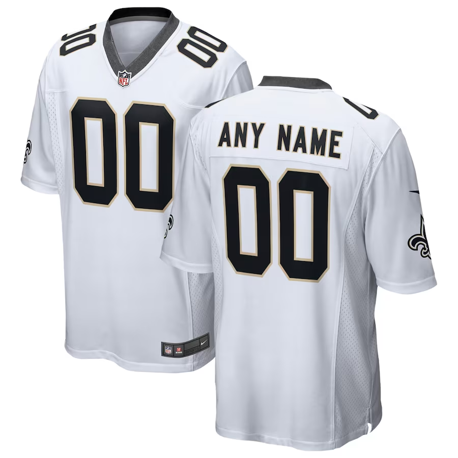 Men's New Orleans Saints White Custom Game Jersey