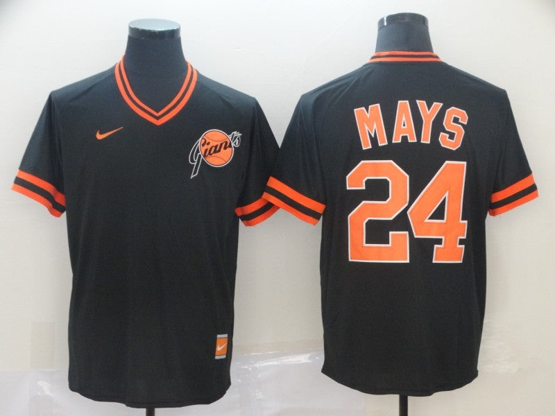 Men's San Francisco Giants Willie Mays Black Replica Player Jersey