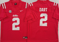 Men's Ole Miss Rebels Jaxson Dart Red Game Jersey