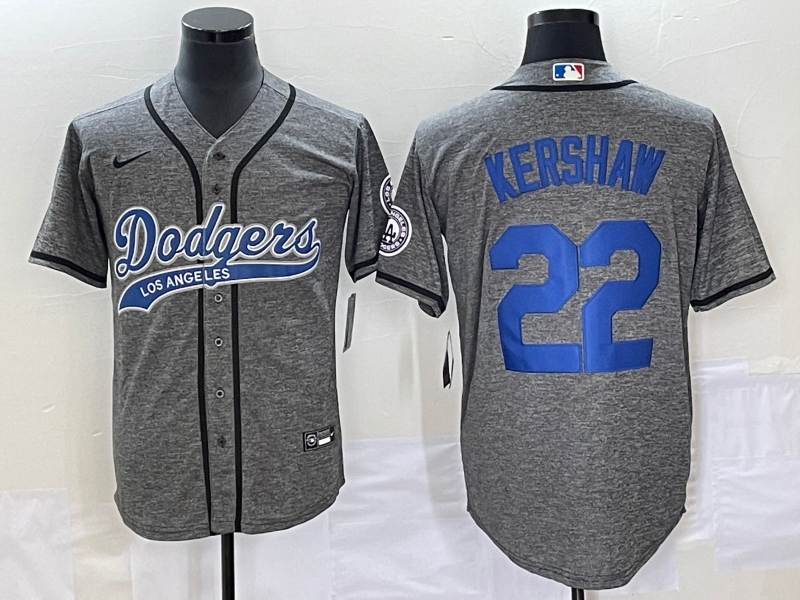 Men's Los Angeles Dodgers Clayton Kershaw Gray Game Jersey Joint Edition