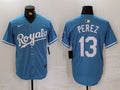 Men's Kansas City Royals Salvador Perez Light Blue Alternate Limited Player Jersey