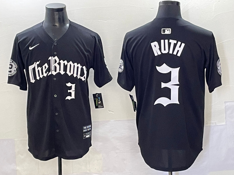 Men's New York Yankees Babe Ruth Black Alternate Limited Player Jersey
