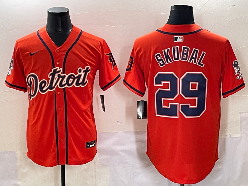 Men's Detroit Tigers Tarik Skubal Orange Limited Player Jersey