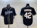 Men's Los Angeles Dodgers Jackie Robinson #42 Black Player Jersey1