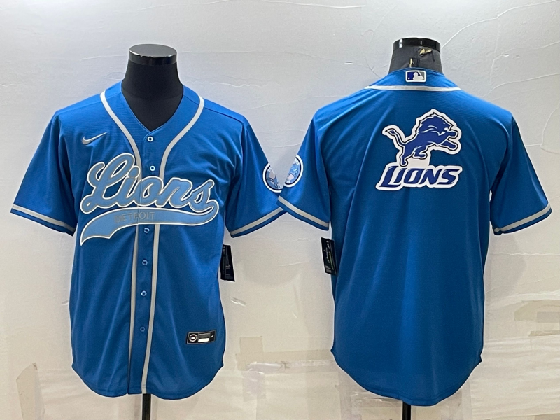 Men's Detroit Lions Blue Game Jersey1