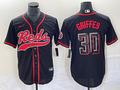 Men's Cincinnati Reds Ken Griffey Jr. Black Replica Player Jersey Joint Edition