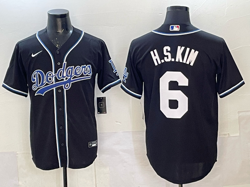 Men's Los Angeles Dodgers Ha-seong Kim #6 Black Limited Player Jersey