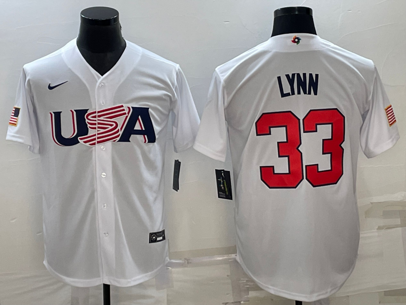 Men's 2023 World Baseball Classic Lance Lynn USA White Jersey