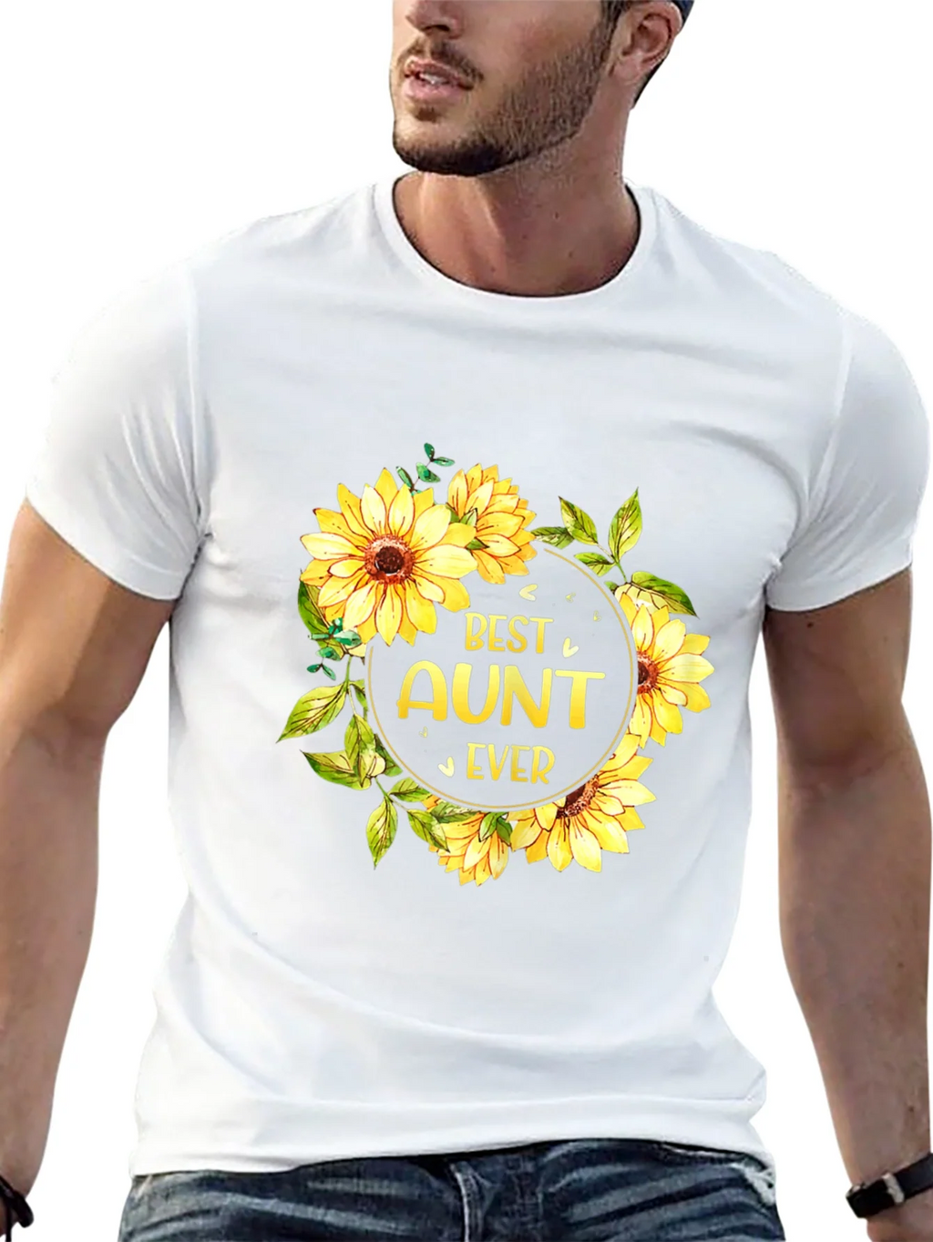 Best Aunt Ever Sunflower Graphic T-Shirt
