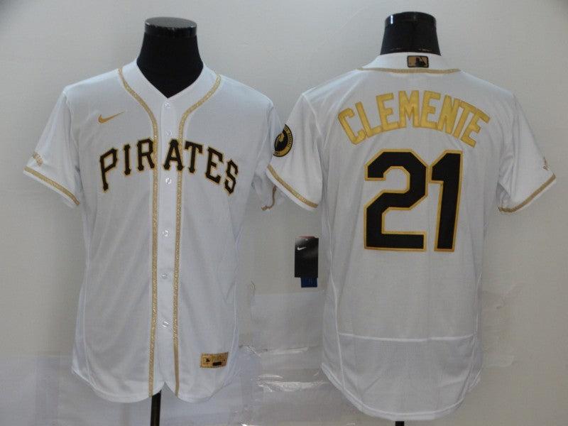Men's Pittsburgh Pirates Roberto Clemente White Stitched Jersey