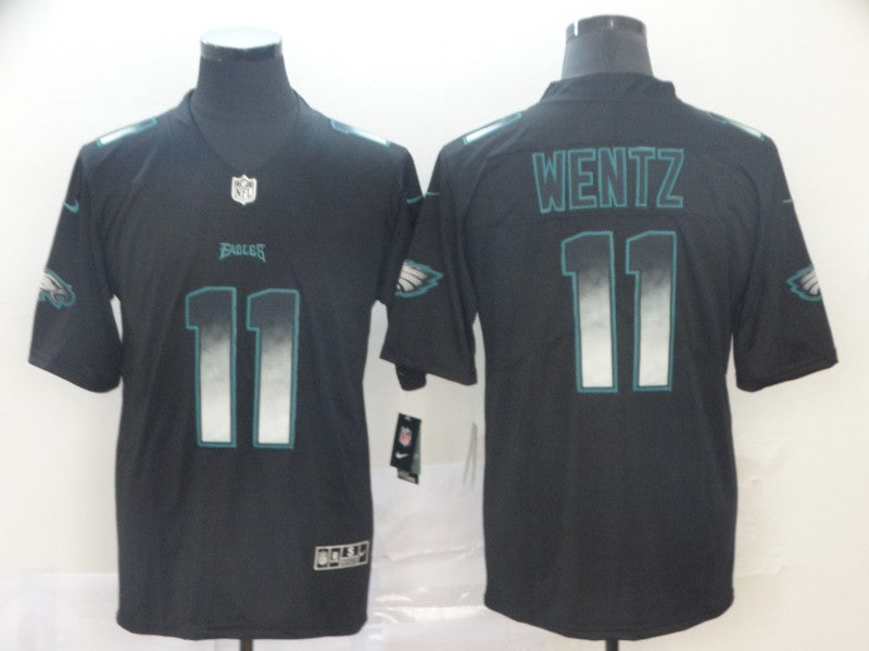 Men's Philadelphia Eagles Carson Wentz #11 Black Replica Game Jersey1