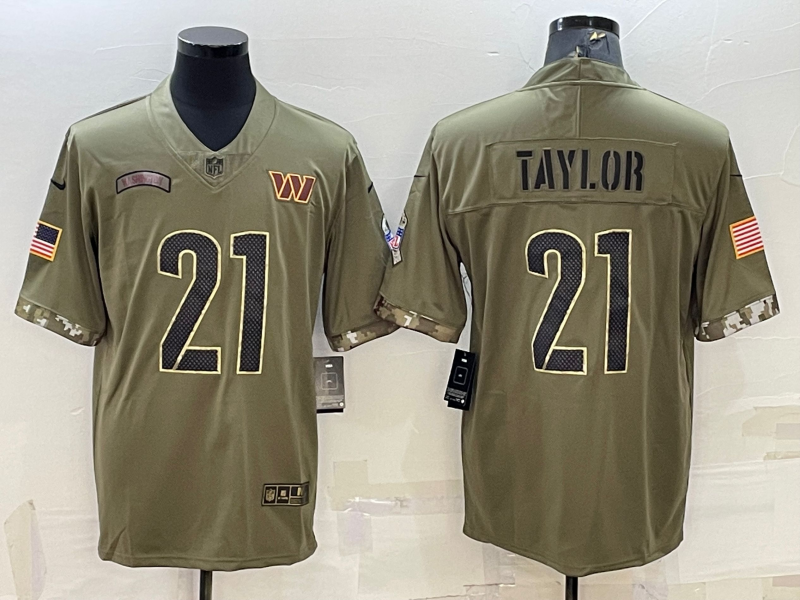 Men's Washington Commanders Sean Taylor Olive 2022 Salute To Service Retired Player Limited Jersey