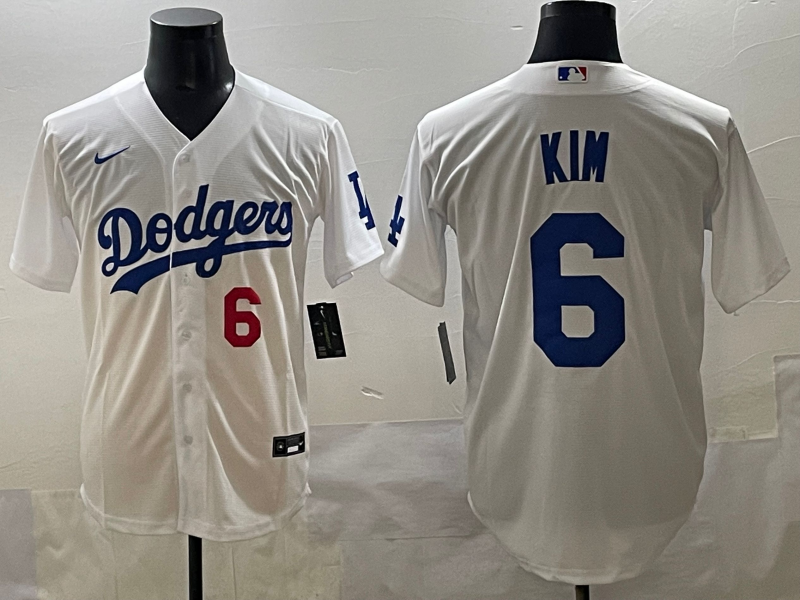 Men's Los Angeles Dodgers Hyeseong Kim #6 White Home Replica Player Jersey