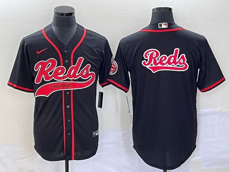 Men's Cincinnati Reds Black Replica Team Jersey1 Joint Edition