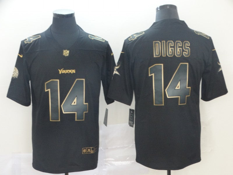 Men's Minnesota Vikings Stefon Diggs #14 Black Player Game Jersey1