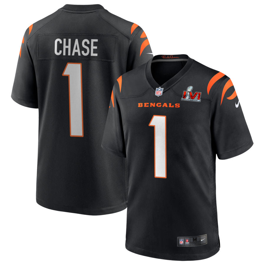 Ja'Marr Chase Cincinnati Bengals  Super Bowl LVI Game Jersey - Black