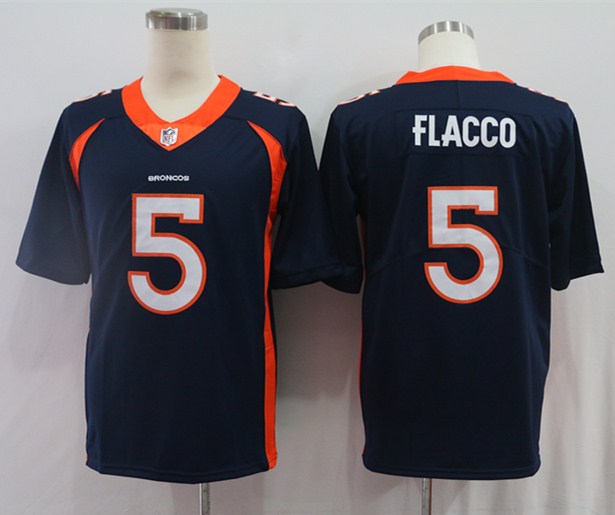 Men's Denver Broncos Joe Flacco Navy Game Jersey