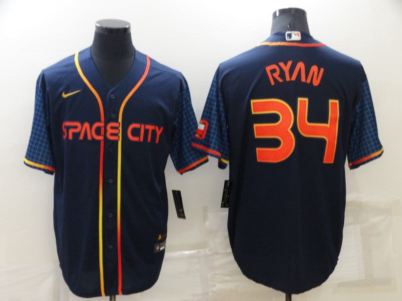 Men's Houston Astros Nolan Ryan Navy Space City Jersey