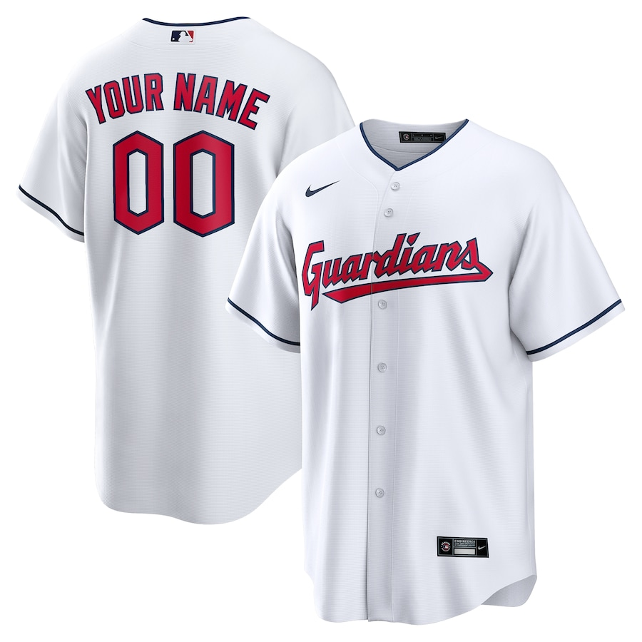 Men's Cleveland Guardians White Replica Custom Jersey1