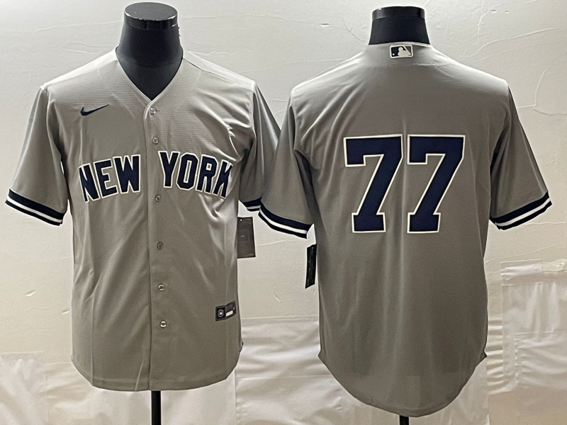 Men's New York Yankees Clint Frazier #77 Gray Replica Player Name Jersey1