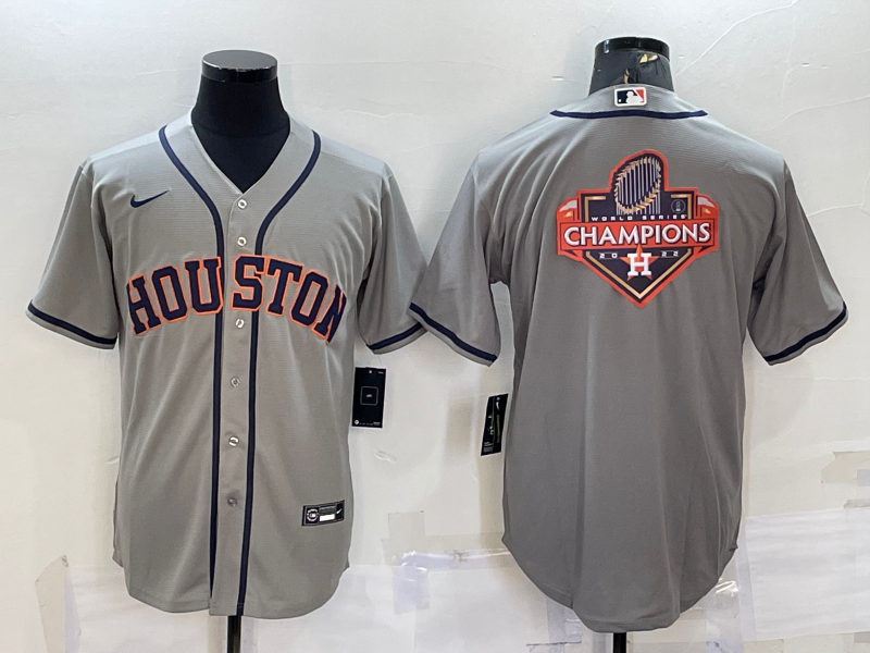 Men's Houston Astros Gray Road Replica Player Name Jersey1