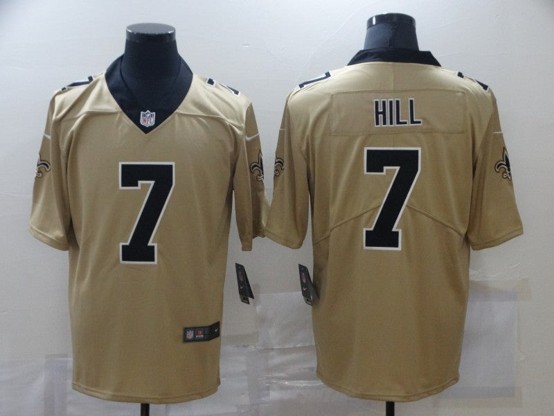 Men's New Orleans Saints Taysom Hill #7 Gold Inverted Game Jersey1