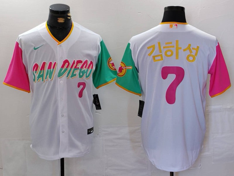 Men's San Diego Padres Ha-Seong Kim White City Connect Limited Player Jersey