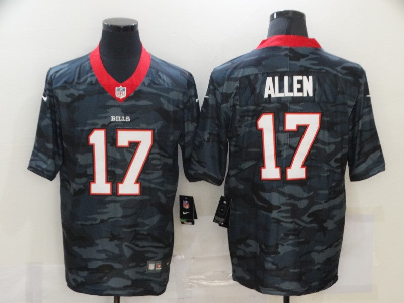 Men's Buffalo Bills Josh Allen #17 Gray Camouflage Game Jersey1