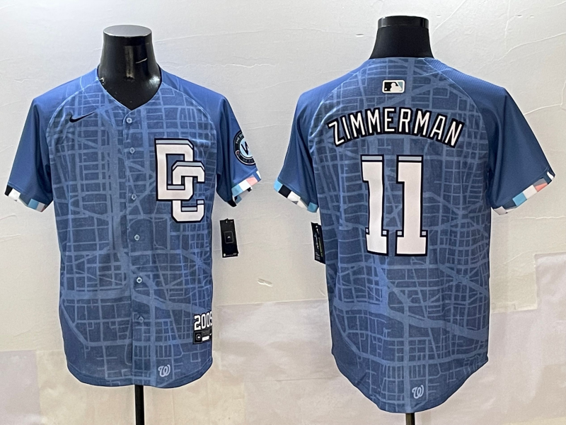 Men's Washington Nationals Ryan Zimmerman Blue 2025 City Connect Limited Player Jersey