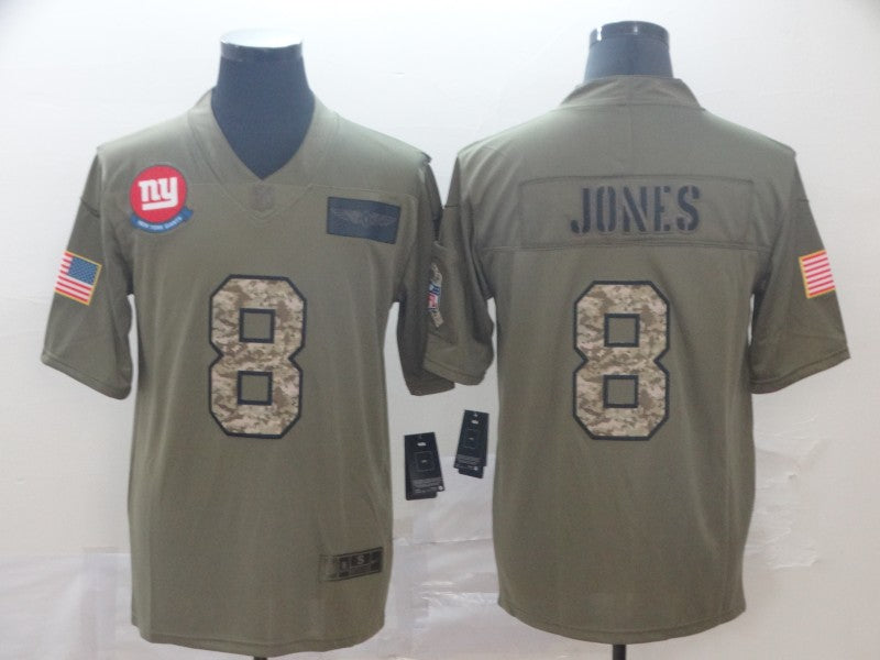 Men's New York Giants Daniel Jones #8 Brown Player Game Jersey1