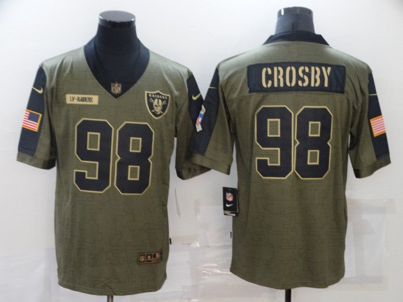 Men's Las Vegas Raiders Maxx Crosby #98 Brown Game Jersey1