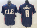 Men's Cleveland Guardians Andres Gimenez #0 Navy 2024 City Connect Limited Jersey1