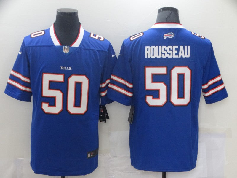 Men's Buffalo Bills Greg Rousseau #50 Blue Game Player Jersey1
