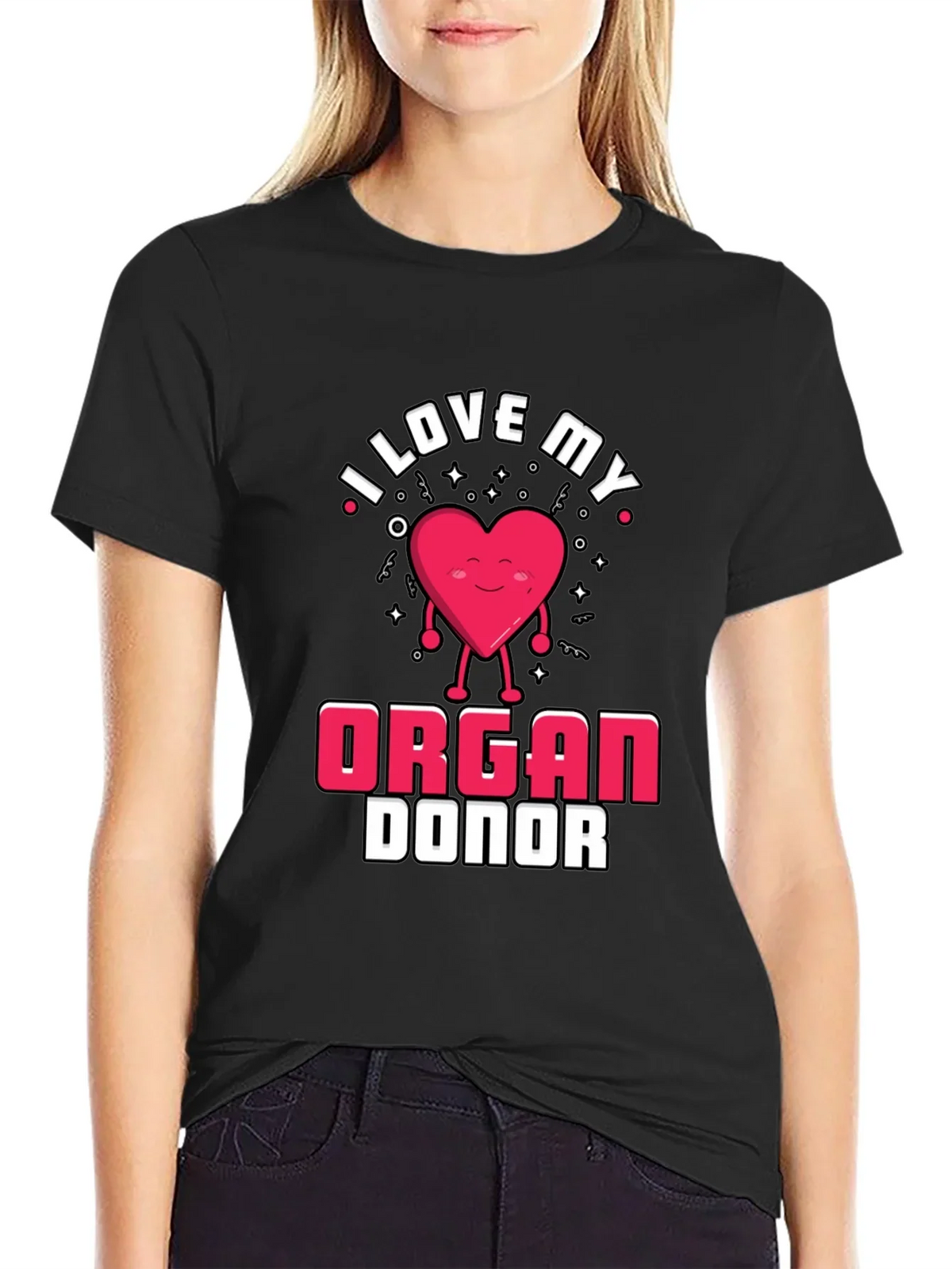 I Love My Organ Donor Black T-Shirt