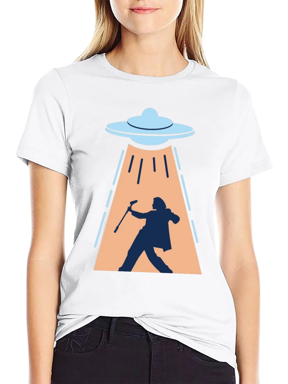 UFO Abduction T-Shirt: Silhouette Design